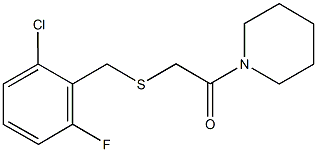 1-{[(2-chloro-6-fluorobenzyl)sulfanyl]acetyl}piperidine,,结构式