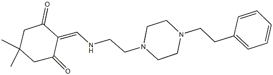 5,5-dimethyl-2-[({2-[4-(2-phenylethyl)-1-piperazinyl]ethyl}amino)methylene]-1,3-cyclohexanedione,,结构式