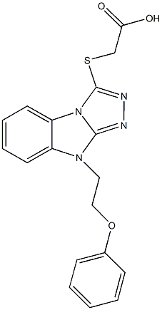 {[9-(2-phenoxyethyl)-9H-[1,2,4]triazolo[4,3-a]benzimidazol-3-yl]sulfanyl}acetic acid 化学構造式