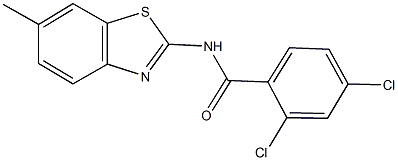 2,4-dichloro-N-(6-methyl-1,3-benzothiazol-2-yl)benzamide 化学構造式