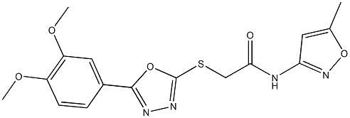 2-{[5-(3,4-dimethoxyphenyl)-1,3,4-oxadiazol-2-yl]sulfanyl}-N-(5-methyl-3-isoxazolyl)acetamide Structure