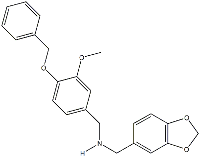 N-(1,3-benzodioxol-5-ylmethyl)-N-[4-(benzyloxy)-3-methoxybenzyl]amine Struktur