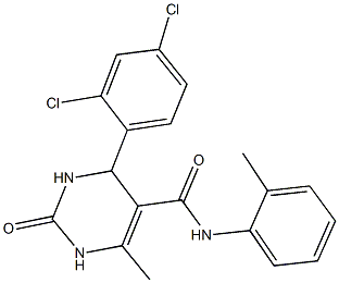 4-(2,4-dichlorophenyl)-6-methyl-N-(2-methylphenyl)-2-oxo-1,2,3,4-tetrahydro-5-pyrimidinecarboxamide 化学構造式