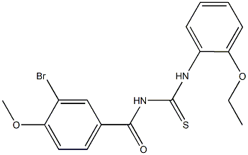 N-(3-bromo-4-methoxybenzoyl)-N'-(2-ethoxyphenyl)thiourea,,结构式