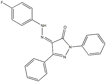 1,3-diphenyl-1H-pyrazole-4,5-dione 4-[(4-fluorophenyl)hydrazone],,结构式