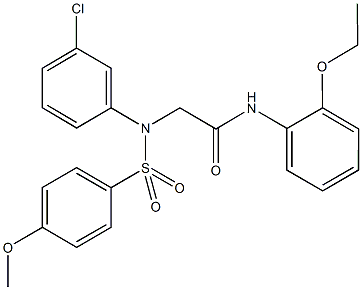 2-{3-chloro[(4-methoxyphenyl)sulfonyl]anilino}-N-(2-ethoxyphenyl)acetamide 结构式