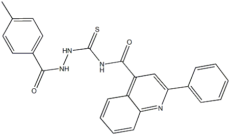 N-{[2-(4-methylbenzoyl)hydrazino]carbothioyl}-2-phenyl-4-quinolinecarboxamide,,结构式