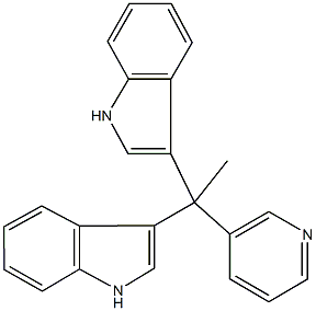3-[1-(1H-indol-3-yl)-1-(3-pyridinyl)ethyl]-1H-indole Struktur