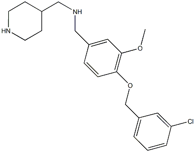 N-{4-[(3-chlorobenzyl)oxy]-3-methoxybenzyl}-N-(4-piperidinylmethyl)amine,,结构式