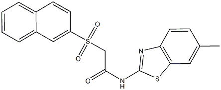 N-(6-methyl-1,3-benzothiazol-2-yl)-2-(2-naphthylsulfonyl)acetamide Structure