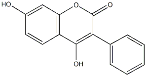4,7-dihydroxy-3-phenyl-2H-chromen-2-one 结构式