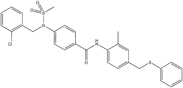 4-[(2-chlorobenzyl)(methylsulfonyl)amino]-N-{2-methyl-4-[(phenylsulfanyl)methyl]phenyl}benzamide