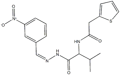 N-(2-methyl-1-{[2-(3-nitrobenzylidene)hydrazino]carbonyl}propyl)-2-thien-2-ylacetamide Structure