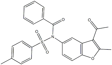 N-(3-acetyl-2-methyl-1-benzofuran-5-yl)-N-benzoyl-4-methylbenzenesulfonamide Structure