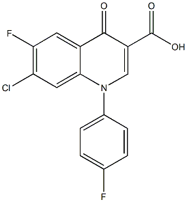 7-chloro-6-fluoro-1-(4-fluorophenyl)-4-oxo-1,4-dihydro-3-quinolinecarboxylic acid,,结构式