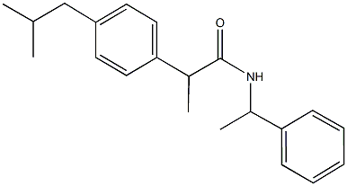 2-(4-isobutylphenyl)-N-(1-phenylethyl)propanamide Struktur