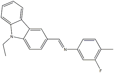 N-[(9-ethyl-9H-carbazol-3-yl)methylene]-N-(3-fluoro-4-methylphenyl)amine Structure