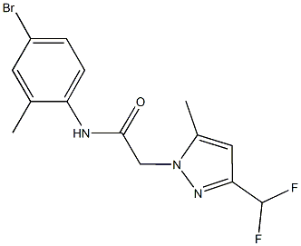 N-(4-bromo-2-methylphenyl)-2-[3-(difluoromethyl)-5-methyl-1H-pyrazol-1-yl]acetamide Structure