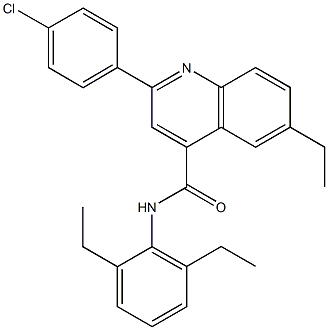 2-(4-chlorophenyl)-N-(2,6-diethylphenyl)-6-ethyl-4-quinolinecarboxamide Struktur