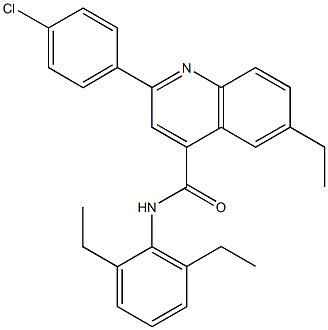  2-(4-chlorophenyl)-N-(2,6-diethylphenyl)-6-ethyl-4-quinolinecarboxamide