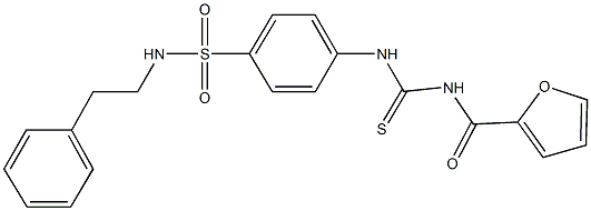 4-{[(2-furoylamino)carbothioyl]amino}-N-(2-phenylethyl)benzenesulfonamide 结构式