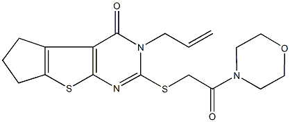 3-allyl-2-{[2-(4-morpholinyl)-2-oxoethyl]sulfanyl}-3,5,6,7-tetrahydro-4H-cyclopenta[4,5]thieno[2,3-d]pyrimidin-4-one Structure