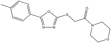 5-(4-methylphenyl)-1,3,4-oxadiazol-2-yl 2-(4-morpholinyl)-2-oxoethyl sulfide,,结构式
