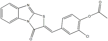 2-chloro-4-[(3-oxo[1,3]thiazolo[3,2-a]benzimidazol-2(3H)-ylidene)methyl]phenyl acetate 结构式