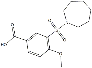 3-(1-azepanylsulfonyl)-4-methoxybenzoic acid Struktur