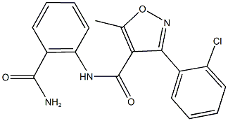N-[2-(aminocarbonyl)phenyl]-3-(2-chlorophenyl)-5-methyl-4-isoxazolecarboxamide|