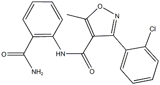  N-[2-(aminocarbonyl)phenyl]-3-(2-chlorophenyl)-5-methyl-4-isoxazolecarboxamide