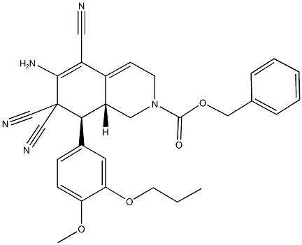 benzyl 6-amino-5,7,7-tricyano-8-(4-methoxy-3-propoxyphenyl)-3,7,8,8a-tetrahydro-2(1H)-isoquinolinecarboxylate