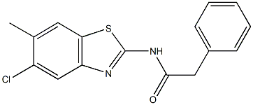 N-(5-chloro-6-methyl-1,3-benzothiazol-2-yl)-2-phenylacetamide Structure