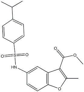 methyl 5-{[(4-isopropylphenyl)sulfonyl]amino}-2-methyl-1-benzofuran-3-carboxylate 化学構造式