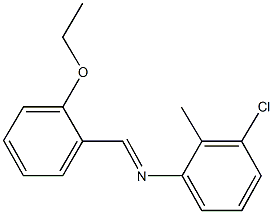 3-chloro-N-(2-ethoxybenzylidene)-2-methylaniline 化学構造式
