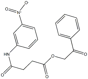 2-oxo-2-phenylethyl 4-{3-nitroanilino}-4-oxobutanoate Struktur