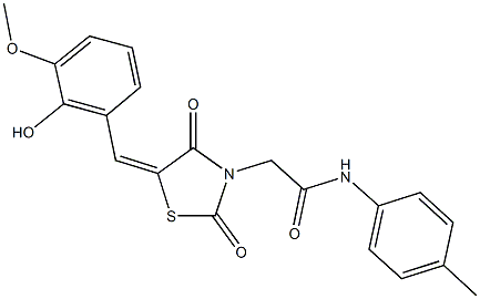  2-[5-(2-hydroxy-3-methoxybenzylidene)-2,4-dioxo-1,3-thiazolidin-3-yl]-N-(4-methylphenyl)acetamide