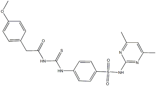 N-(4,6-dimethyl-2-pyrimidinyl)-4-[({[(4-methoxyphenyl)acetyl]amino}carbothioyl)amino]benzenesulfonamide,,结构式