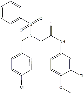 2-[(4-chlorobenzyl)(phenylsulfonyl)amino]-N-(3-chloro-4-methoxyphenyl)acetamide 结构式