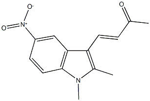 4-{5-nitro-1,2-dimethyl-1H-indol-3-yl}-3-buten-2-one Struktur