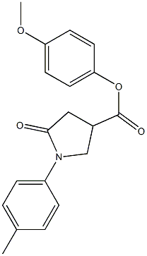 4-methoxyphenyl 1-(4-methylphenyl)-5-oxo-3-pyrrolidinecarboxylate,,结构式