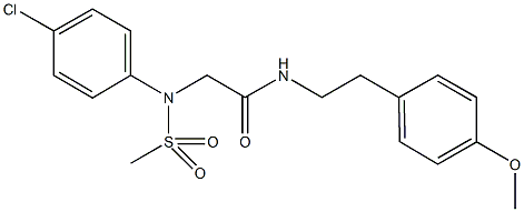 2-[4-chloro(methylsulfonyl)anilino]-N-[2-(4-methoxyphenyl)ethyl]acetamide,,结构式