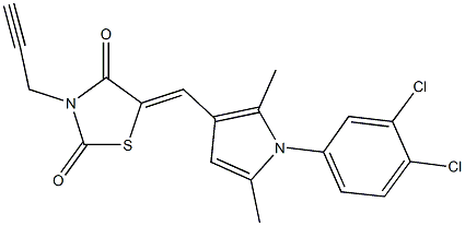 5-{[1-(3,4-dichlorophenyl)-2,5-dimethyl-1H-pyrrol-3-yl]methylene}-3-(2-propynyl)-1,3-thiazolidine-2,4-dione 结构式