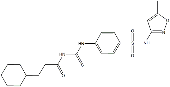 4-({[(3-cyclohexylpropanoyl)amino]carbothioyl}amino)-N-(5-methyl-3-isoxazolyl)benzenesulfonamide,,结构式