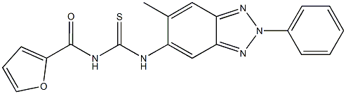 N-(2-furoyl)-N'-(6-methyl-2-phenyl-2H-1,2,3-benzotriazol-5-yl)thiourea Struktur