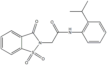 2-(1,1-dioxido-3-oxo-1,2-benzisothiazol-2(3H)-yl)-N-(2-isopropylphenyl)acetamide Structure