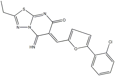  6-{[5-(2-chlorophenyl)-2-furyl]methylene}-2-ethyl-5-imino-5,6-dihydro-7H-[1,3,4]thiadiazolo[3,2-a]pyrimidin-7-one
