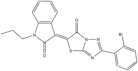3-(2-(2-bromophenyl)-6-oxo[1,3]thiazolo[3,2-b][1,2,4]triazol-5(6H)-ylidene)-1-propyl-1,3-dihydro-2H-indol-2-one,,结构式