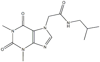 2-(1,3-dimethyl-2,6-dioxo-1,2,3,6-tetrahydro-7H-purin-7-yl)-N-isobutylacetamide,,结构式