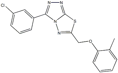 [3-(3-chlorophenyl)[1,2,4]triazolo[3,4-b][1,3,4]thiadiazol-6-yl]methyl 2-methylphenyl ether 化学構造式